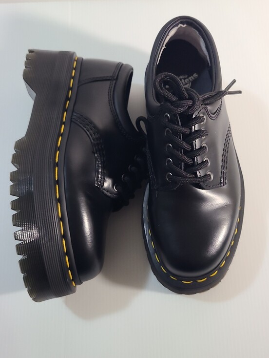 Dr. Martens Black Leather  Sole Platform Lace Up 8053 Quad Size 5 Womens main image 5